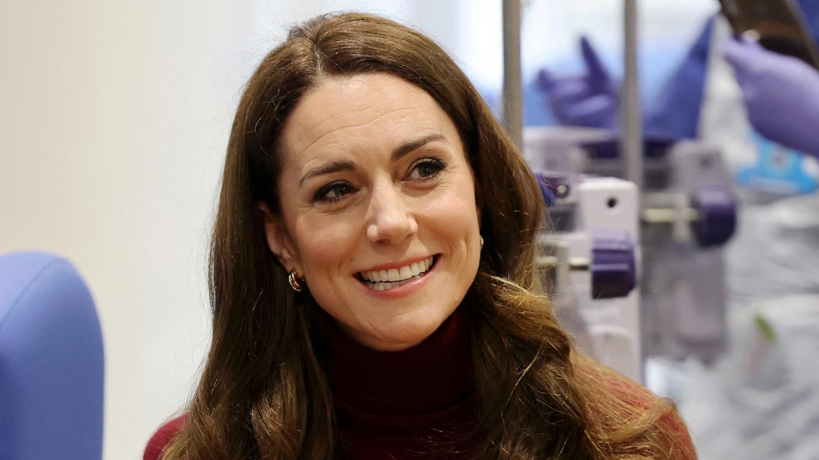 PHOTO: Catherine, Princess of Wales visits The Royal Marsden Hospital on Jan. 14, 2025 in London.