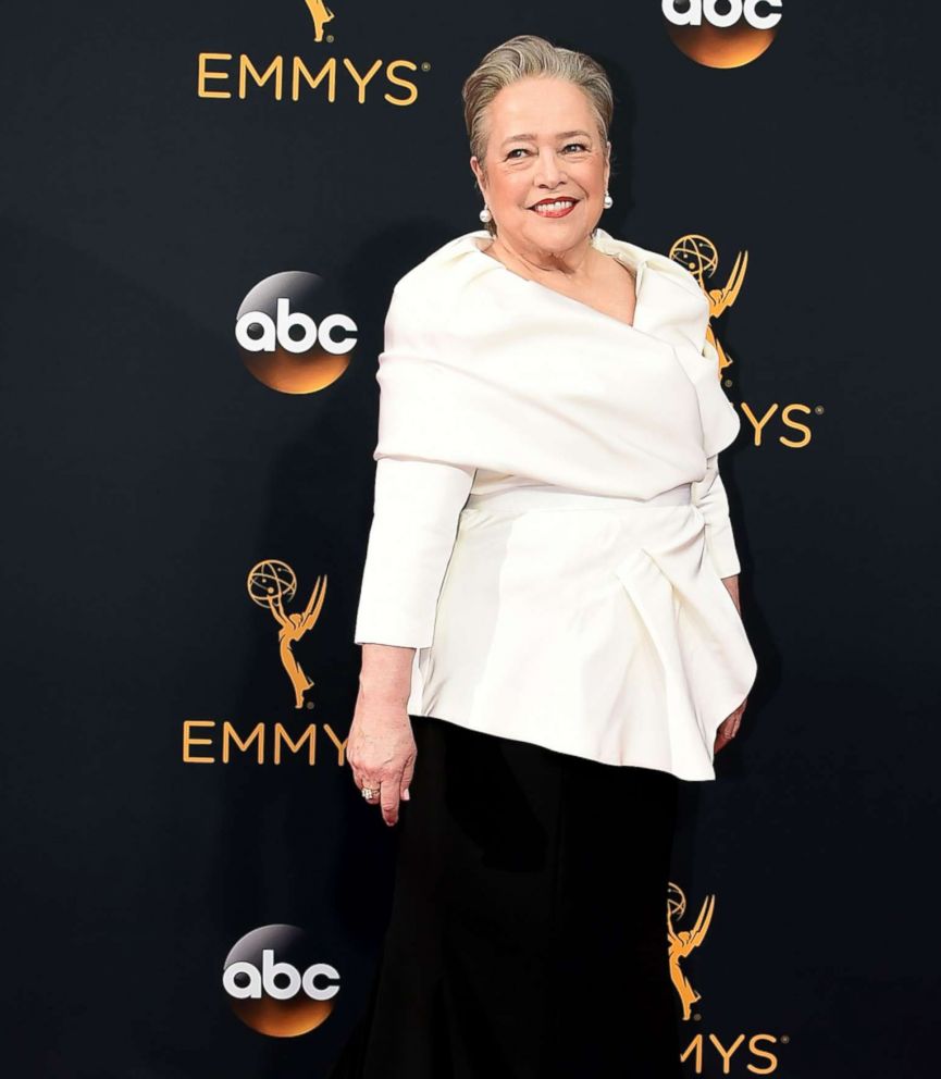 PHOTO: Actress Kathy Bates arrives for the 68th Emmy Awards on Sept. 18, 2016, at the Microsoft Theatre in Los Angeles.