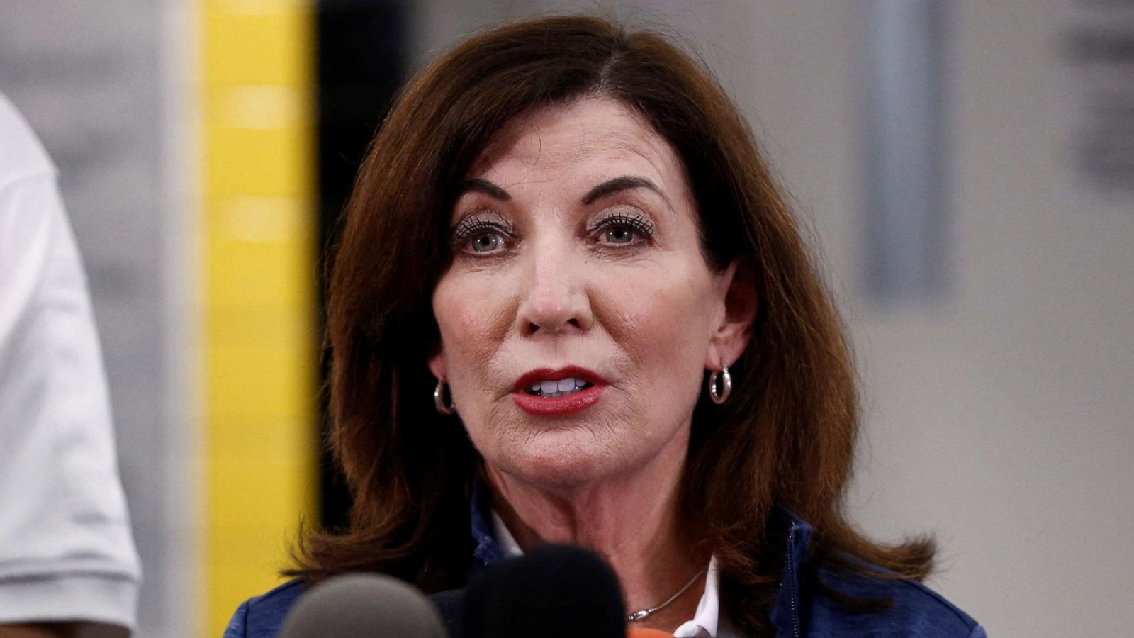 PHOTO: New York Governor Kathy Hochul addresses the media following a shooting at TOPS supermarket in Buffalo, New York, May 14, 2022.