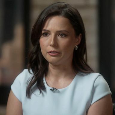 PHOTO: Former Bachelorette Katie Thurston speaks with ABC News' Eva Pilgrim about her breast cancer diagnosis in an interview that aired March 19, 2025, on "Good Morning America."