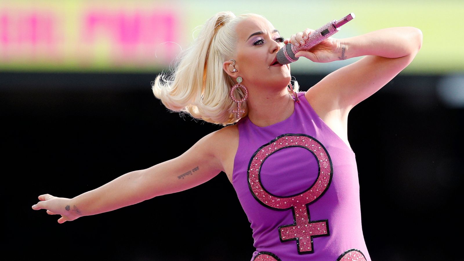 PHOTO: FILE - Katy Perry performs before the start of the Women's T20 World Cup cricket final match between Australia and India in Melbourne.