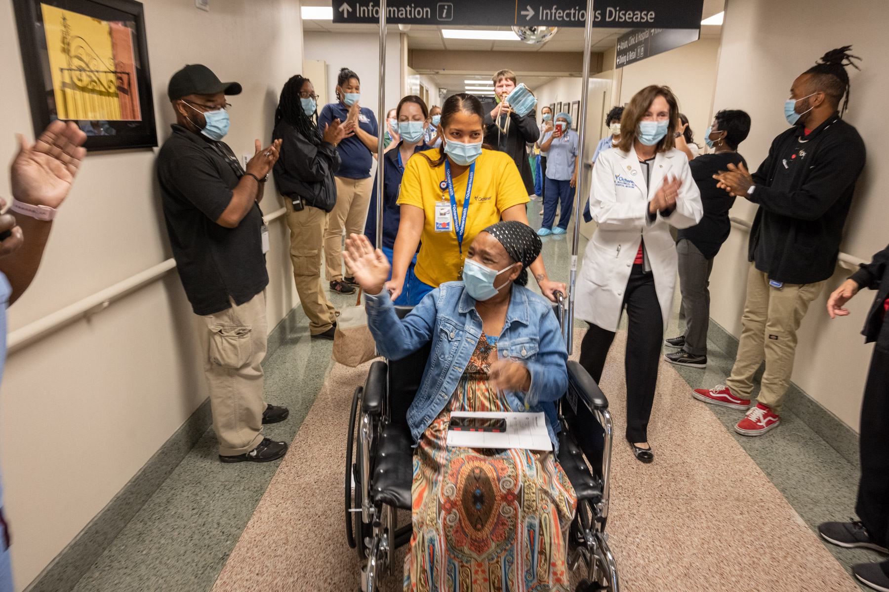 PHOTO: Ochsner Medical Center celebrated Monday as its 1,500th COVID-19 patient was discharged.