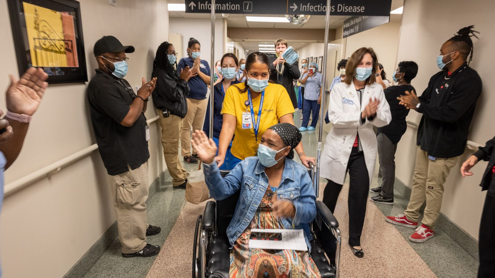 PHOTO: Ochsner Medical Center celebrated Monday as its 1,500th COVID-19 patient was discharged.