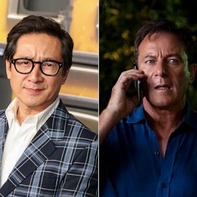 PHOTO: In this split image, Ke Huy Quan attends the world premiere of Netflix's "The Electric State" at The Egyptian Theatre Hollywood on Feb. 24, 2025 in Los Angeles, and Jason Isaacs appears in this image from "The White Lotus."