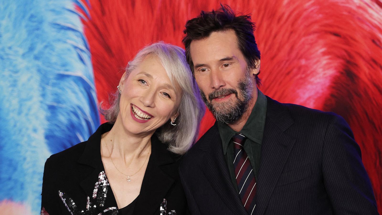 PHOTO: Alexandra Grant, left, and Keanu Reeves arrive for the premiere of "Sonic The Hedgehog 3" at the TCL Chinese Theatre, Dec. 16, 2024, in Hollywood, Calif.