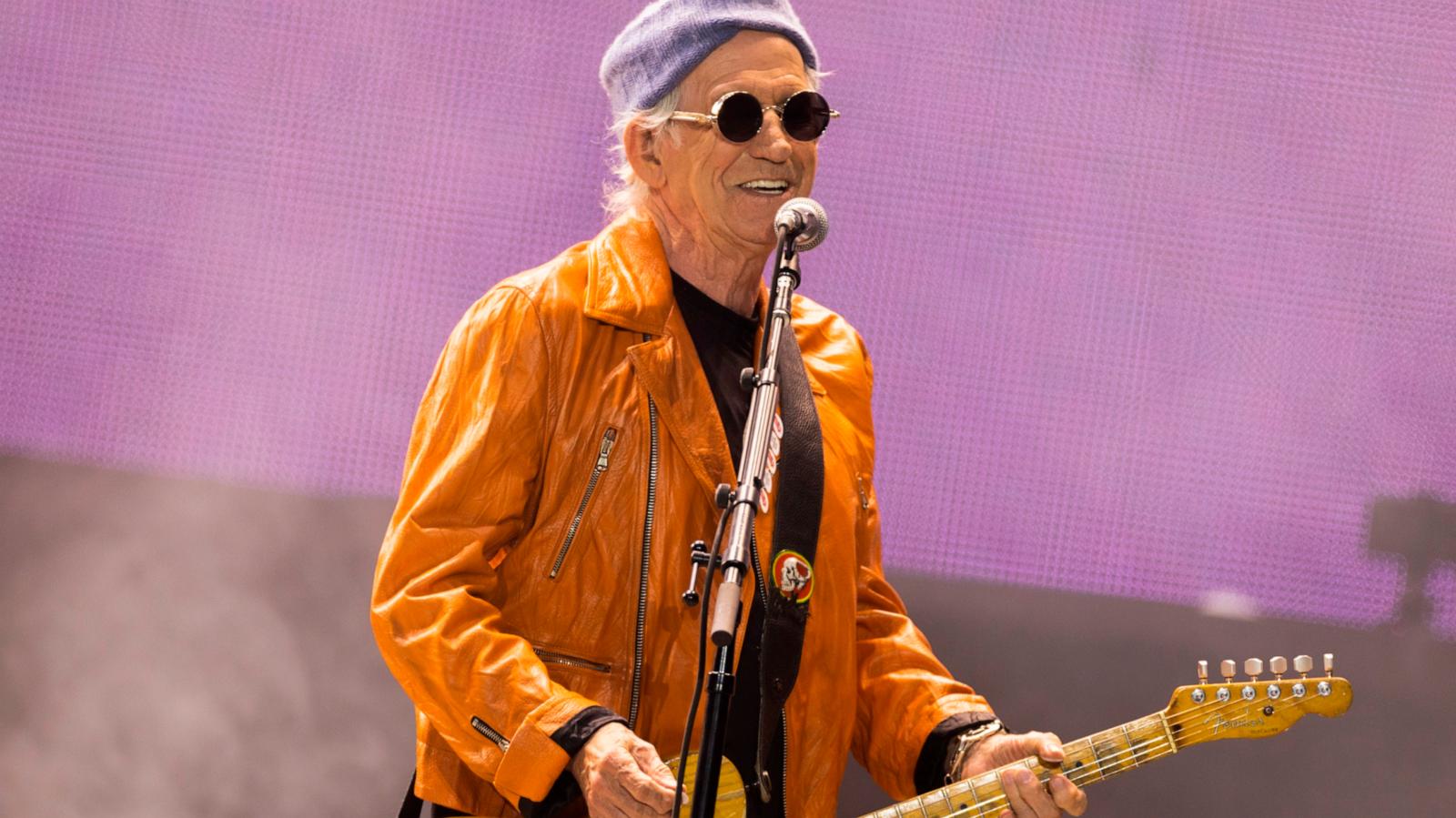 PHOTO: Keith Richards performs on stage during a concert of The Rolling Stones, July 7, 2022, in Amsterdam.