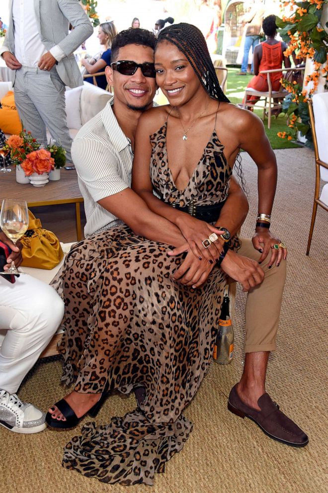 PHOTO: Darius Daulton Jackson and Keke Palmer attend the Veuve Clicquot Polo Classic, Oct. 2, 2021, in Pacific Palisades, Calif.