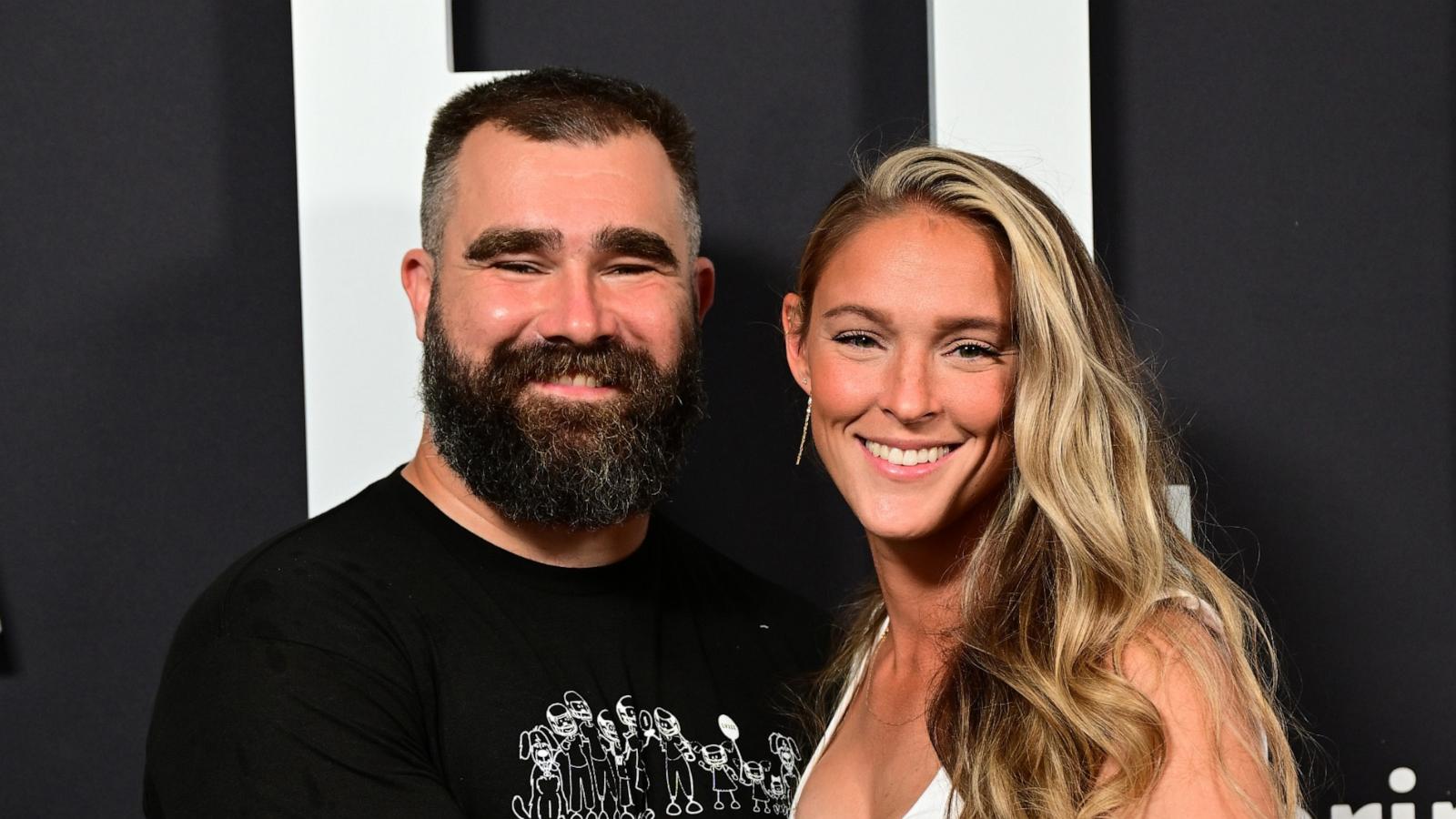 PHOTO: Jason Kelce and Kylie Kelce attend Thursday Night Football Presents The World Premiere of "Kelce," Sept. 8, 2023, in Philadelphia.