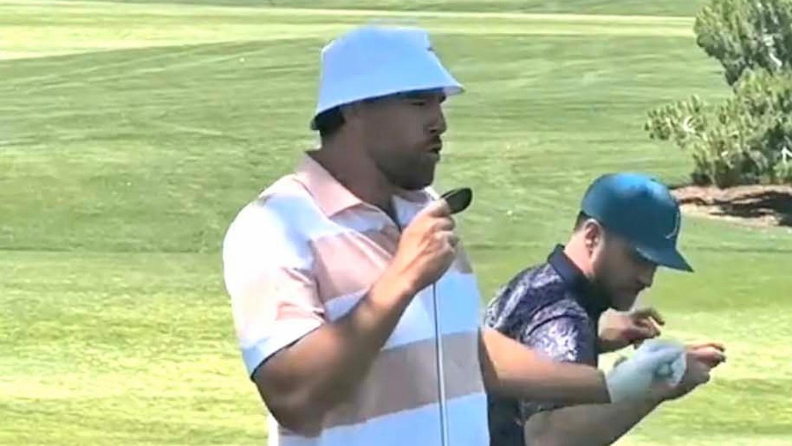 PHOTO: Justin Timberlake, Andrew Santino and Travis Kelce appear in this screenshot from a video shared by Timberlake on TikTok.