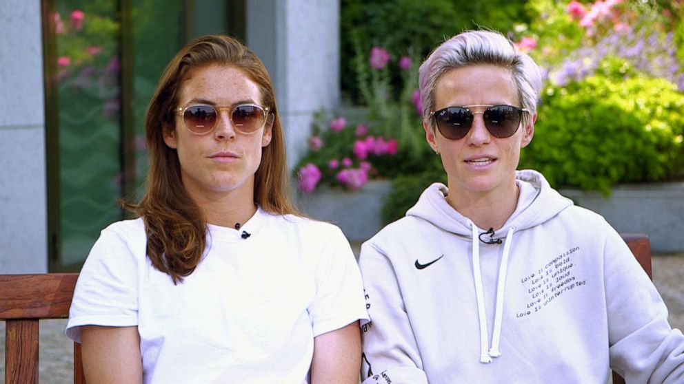 PHOTO: Kelley O'Hara and Megan Rapinoe appear on "Good Morning America," July 1, 2019.