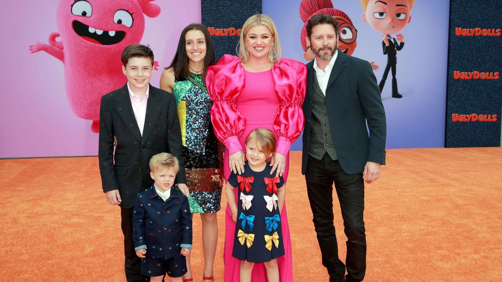 PHOTO: Kelly Clarkson, Brandon Blackstock and their children Seth, Remington Alexander, Savannah and River Rose attend the premiere of "UglyDolls" at Regal Cinemas L.A. Live on April 27, 2019, in Los Angeles.