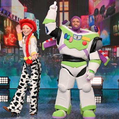 PHOTO: Kelly Ripa and Mark Consuelos are shown in costume on the set of "Live with Kelly and Mark" on Oct. 30, 2026. 
