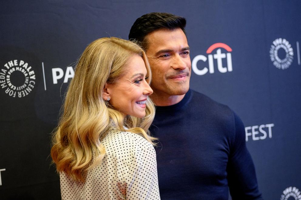 PHOTO: Kelly Ripa and Mark Consuelos attend "Live with Kelly and Mark" at PaleyFest NY 2023 at The Paley Museum on October 11, 2023 in New York City.