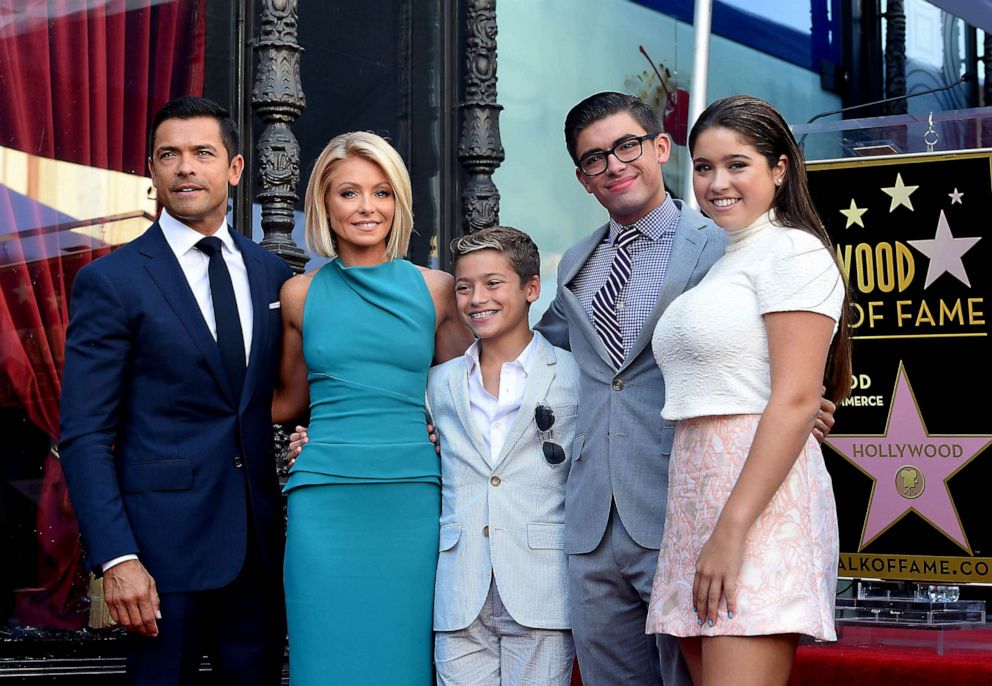 PHOTO: FILE - Kelly Ripa, husband Mark Consuelos, daughter Lola Consuelos, sons Michael Consuelos and Joaquin Consuelos attend the ceremony honoring Kelly Ripa with a star on the Hollywood Walk of Fame, Oct. 12, 2015 in Hollywood, Calif.