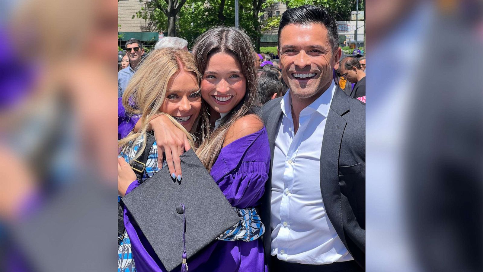 PHOTO: Kelly Ripa, her daughter Lola and Mark Consuelos at Lola's graduation from NYU shared by Ripa on her Twitter account.