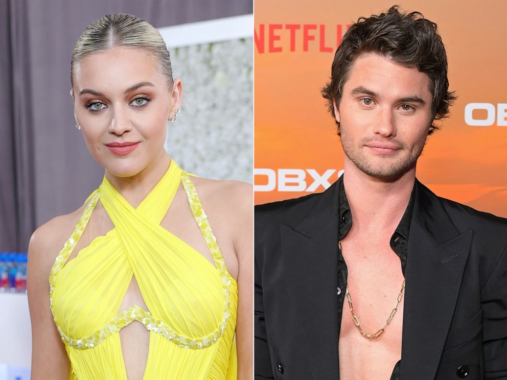 PHOTO: Kelsea Ballerini attends the 65th GRAMMY Awards on Feb. 5, 2023, in Los Angeles. | Chase Stokes attends the Netflix Premiere of Outer Banks Season 3, on Feb. 16, 2023, in Los Angeles.