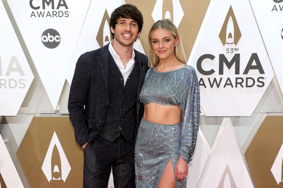 PHOTO: In this Nov. 13, 2019, file photo, Morgan Evans and Kelsea Ballerini attend the 53nd annual CMA Awards in Nashville, Tenn.