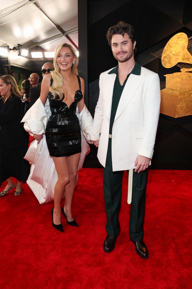 PHOTO: (L-R) Kelsea Ballerini and Chase Stokes attend the 67th Annual GRAMMY Awards at Crypto.com Arena on Feb. 02, 2025 in Los Angeles.