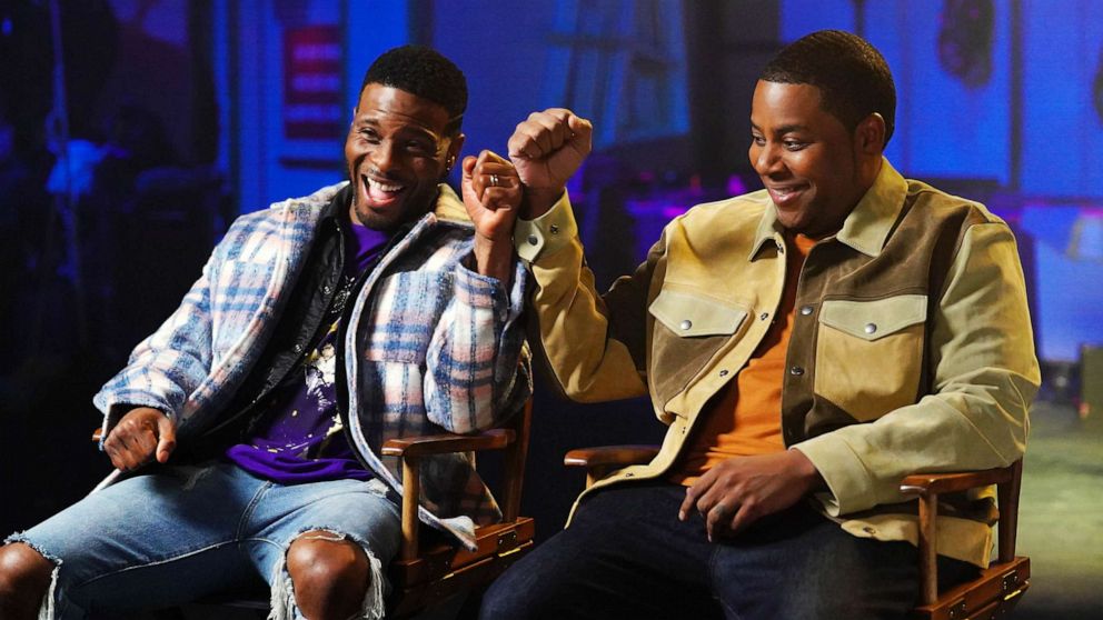 PHOTO: FILE - Kel Mitchell and Kenan Thompson during the Nickelodeon Reboot sketch, Dec. 3, 2022.