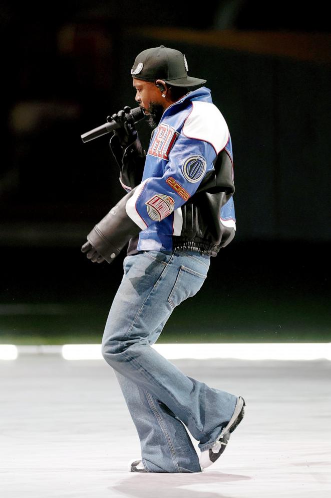 PHOTO: Kendrick Lamar performs during the Super Bowl LIX Halftime Show, Feb. 9, 2025 in New Orleans.