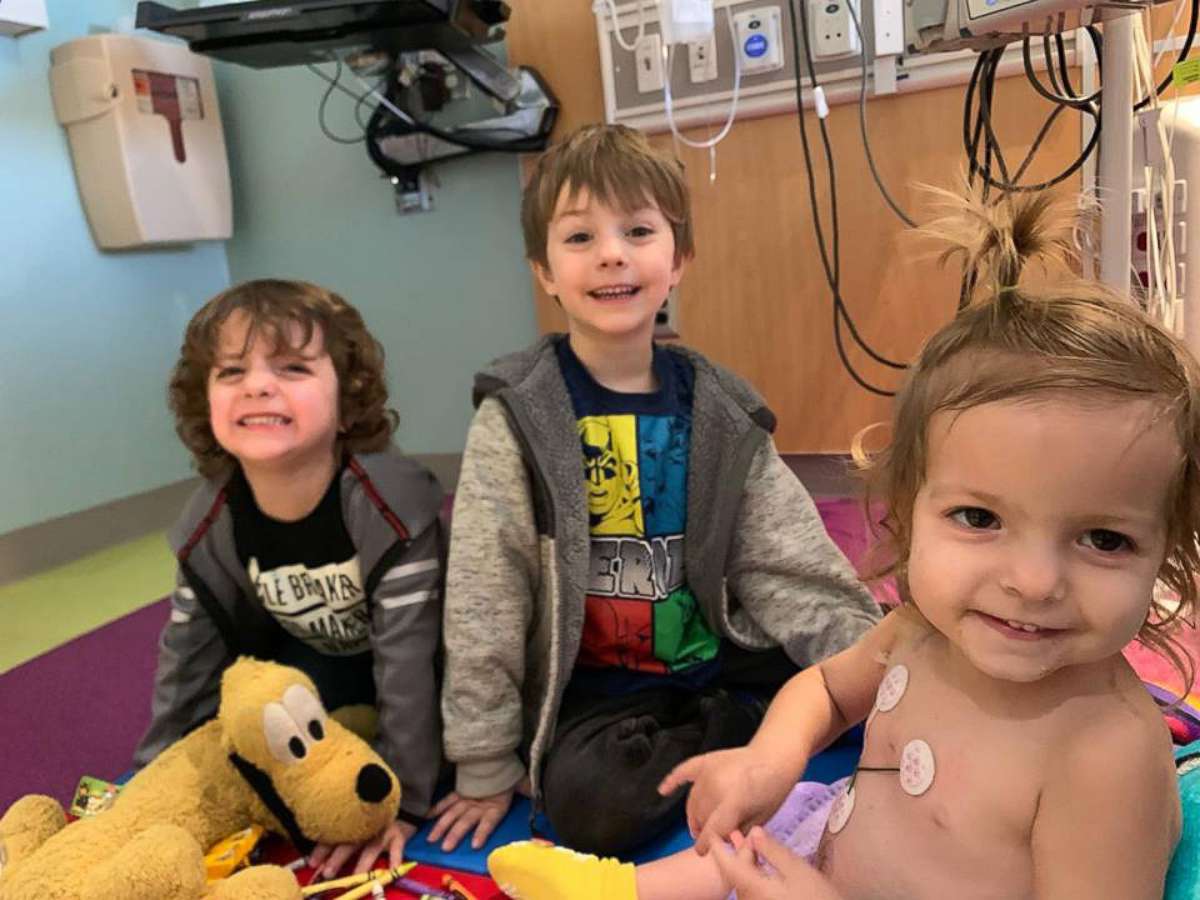 PHOTO: Kenni Shea Xydias poses in an undated file photo with her brothers, Jackson, 5 and Cason, 4, at CHOA Scottish Rite hospital in Atlanta.