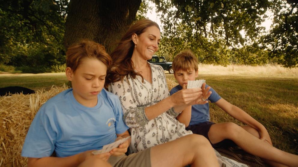 PHOTO: Michael Middleton is seen playing cards with his grandchildren and son-in-law, Prince William, in this video shared by Kensington Palace on Sept. 9, 2024.