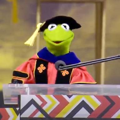 PHOTO: Kermit the Frog delivered the commencement address to the Class of 2025 at the University of Maryland in College Park on May 22, 2025.