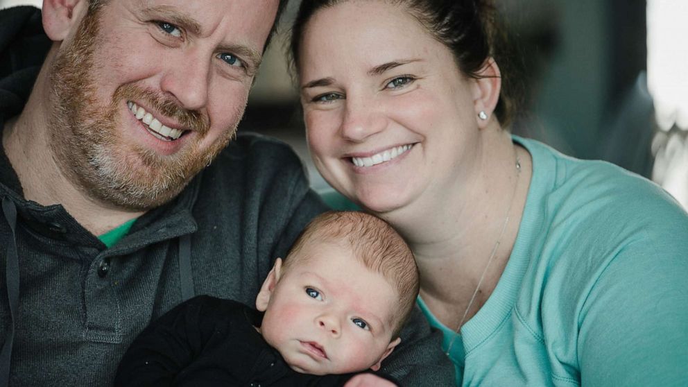 PHOTO: Kerri and Chris Morgan of Wappingers Falls, N.Y., are now proud parents after struggling with infertility. They are pictured here with their son, Brian Luke Morgan.