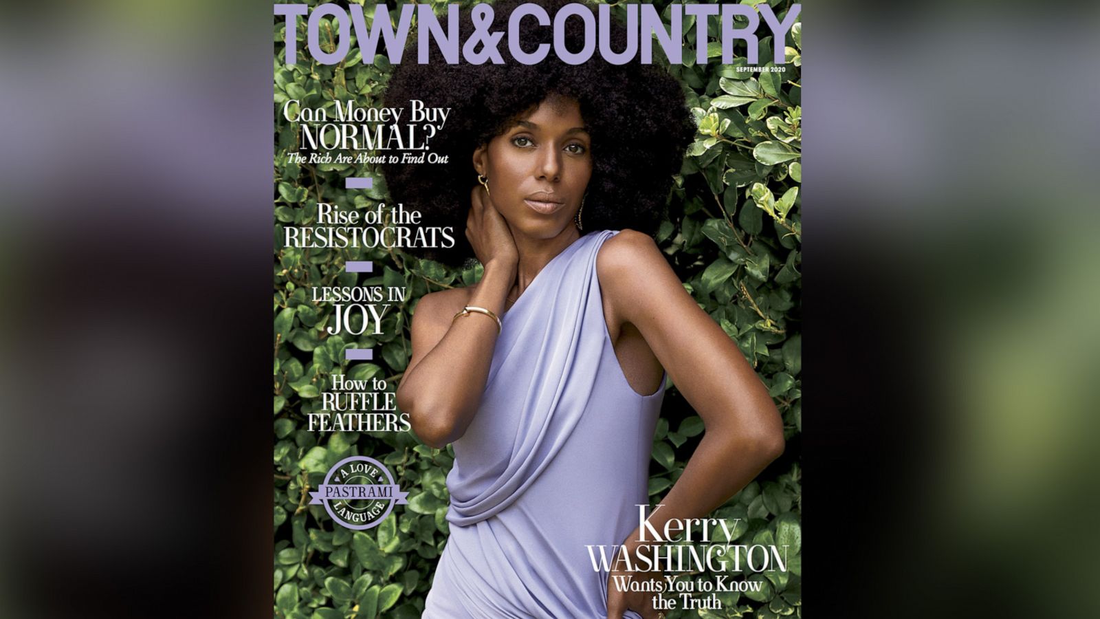 PHOTO: Kerry Washington on "Town & Country's," September 2020 issue.
