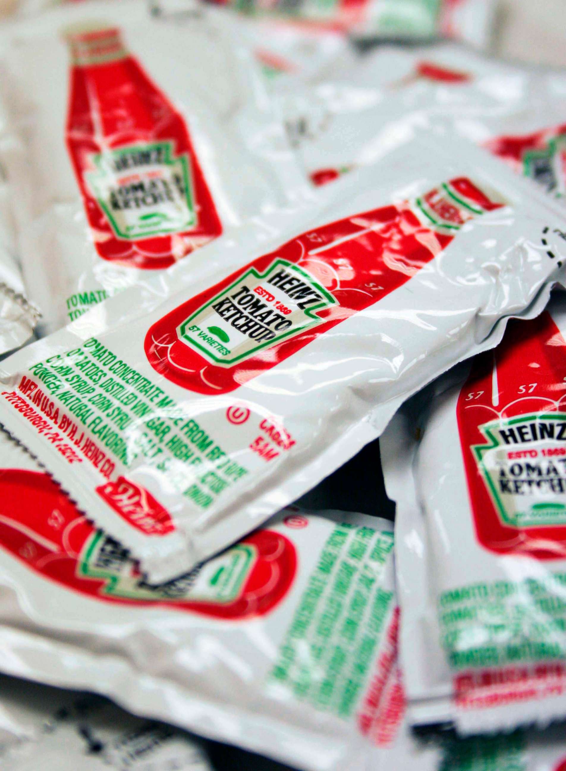 PHOTO: Heinz ketchup packets.