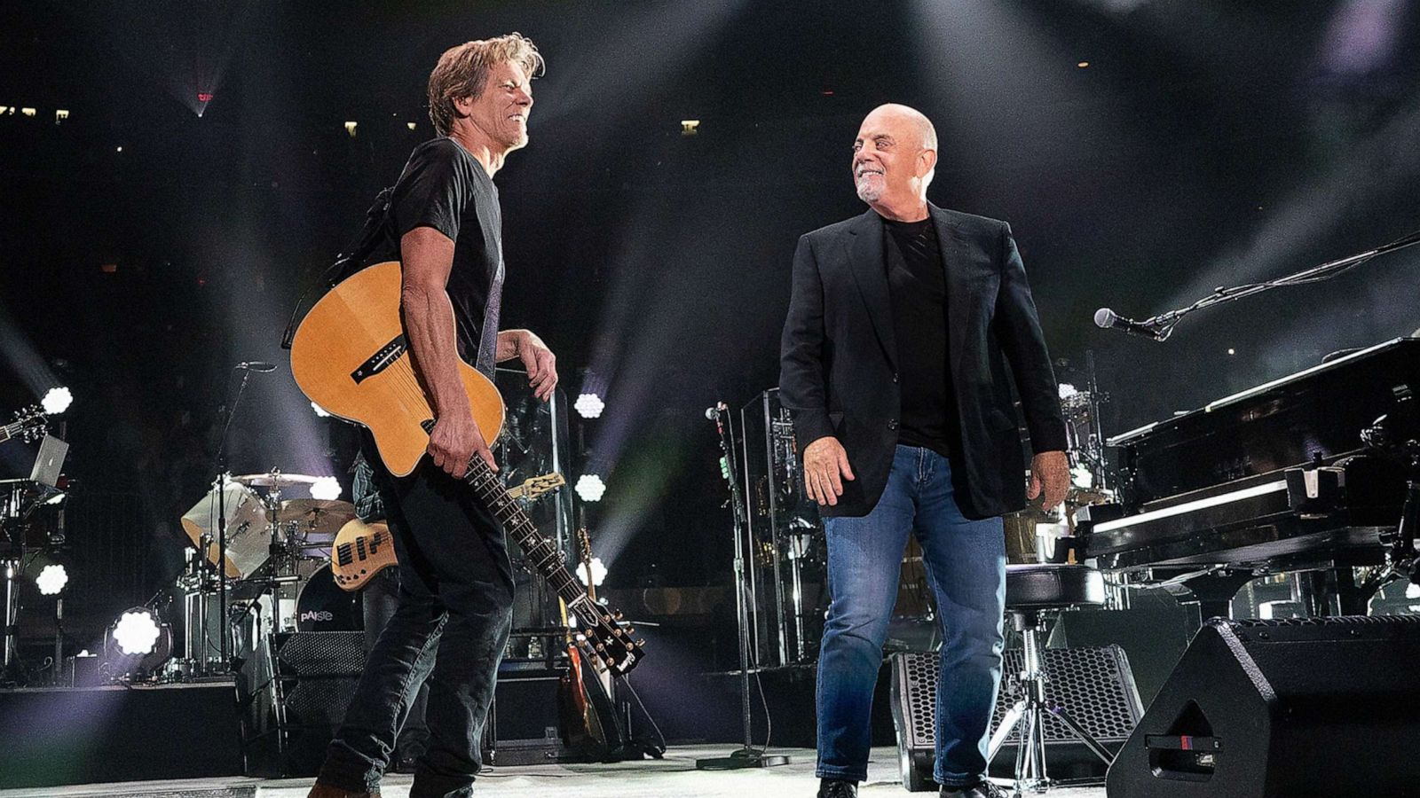 PHOTO: Special guest Kevin Bacon performs with Billy Joel at Madison Square Garden, Aug. 29, 2023, in New York.