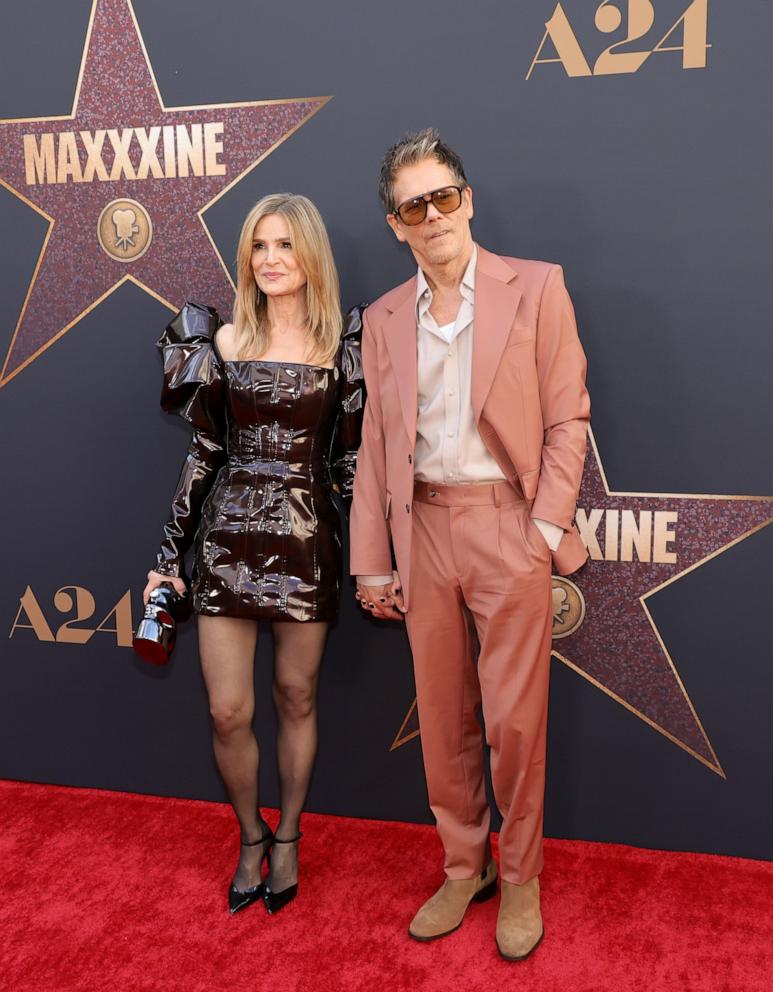 PHOTO: Kyra Sedgwick and Kevin Bacon attend the World Premiere of A24's "MAXXXINE" on June 24, 2024, in Hollywood, Calif.