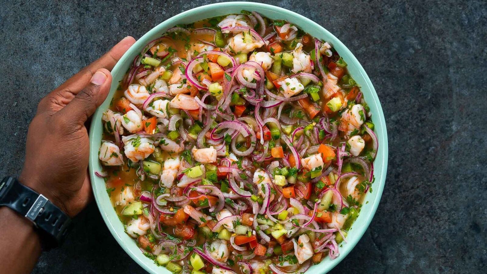 PHOTO: Kevin Curry's low-carb shrimp ceviche.