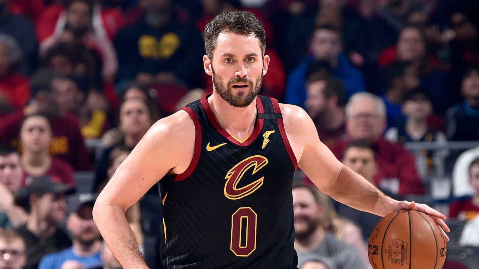 PHOTO: Kevin Love of the Cleveland Cavaliers on March 8, 2020 at Rocket Mortgage FieldHouse in Cleveland.