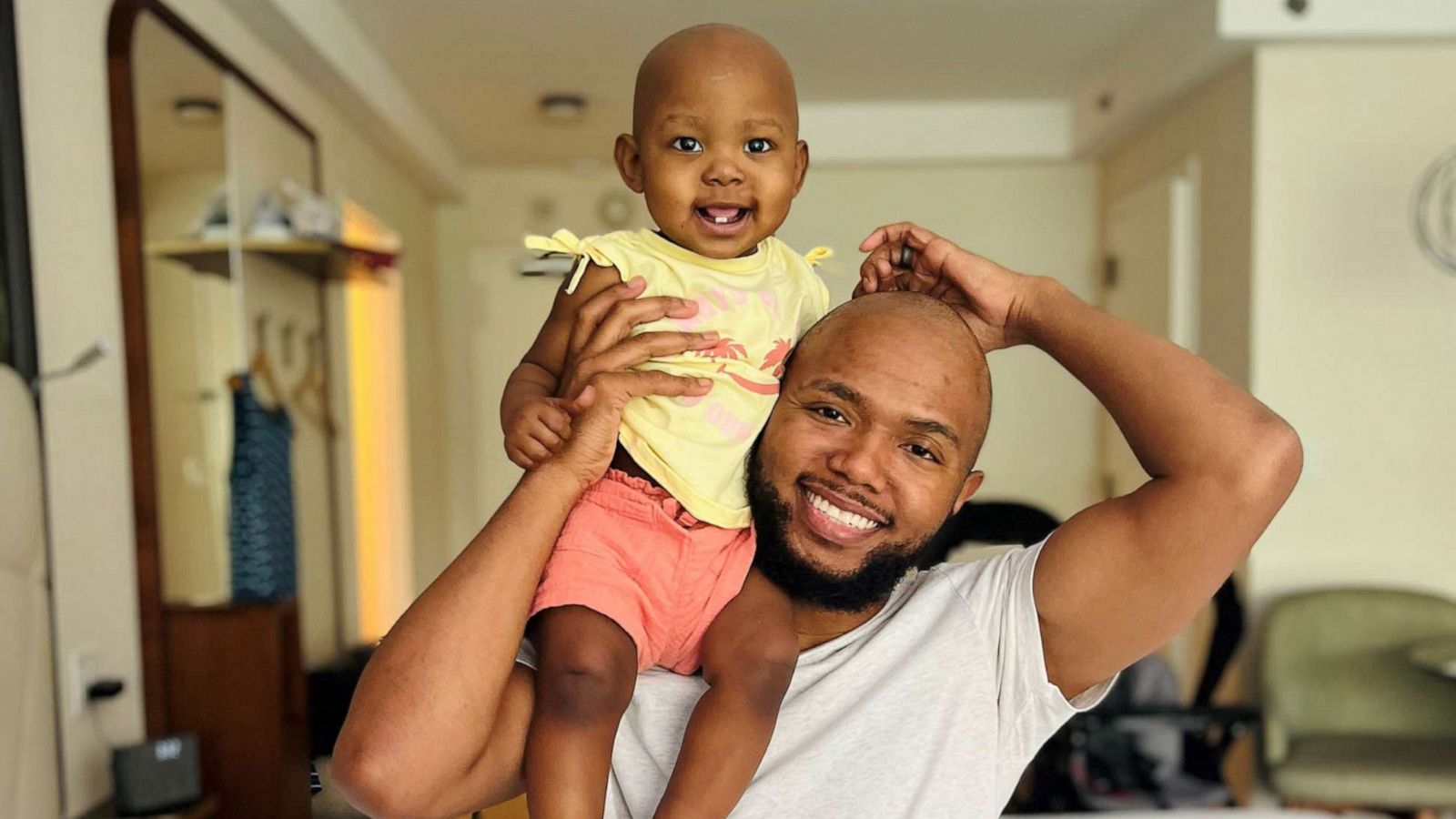 PHOTO: Kevin Stokes decided to cut off his dreads in May to support his younger daughter, Nova Stokes, as she underwent chemotherapy.