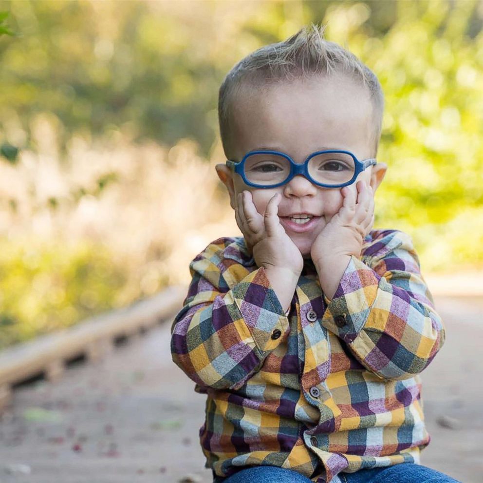 PHOTO: Roman Dinkel, 2, spread joy across the globe after a video of him celebrating his first steps alongside his dog racked up millions of views on Facebook in 2018.