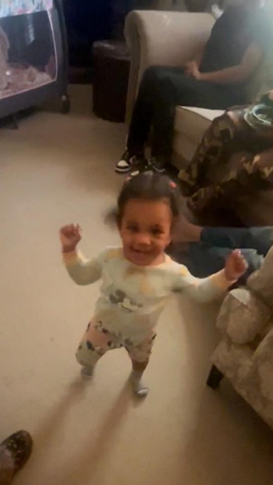 VIDEO: Toddler dances in excitement upon seeing her mom's best friend 