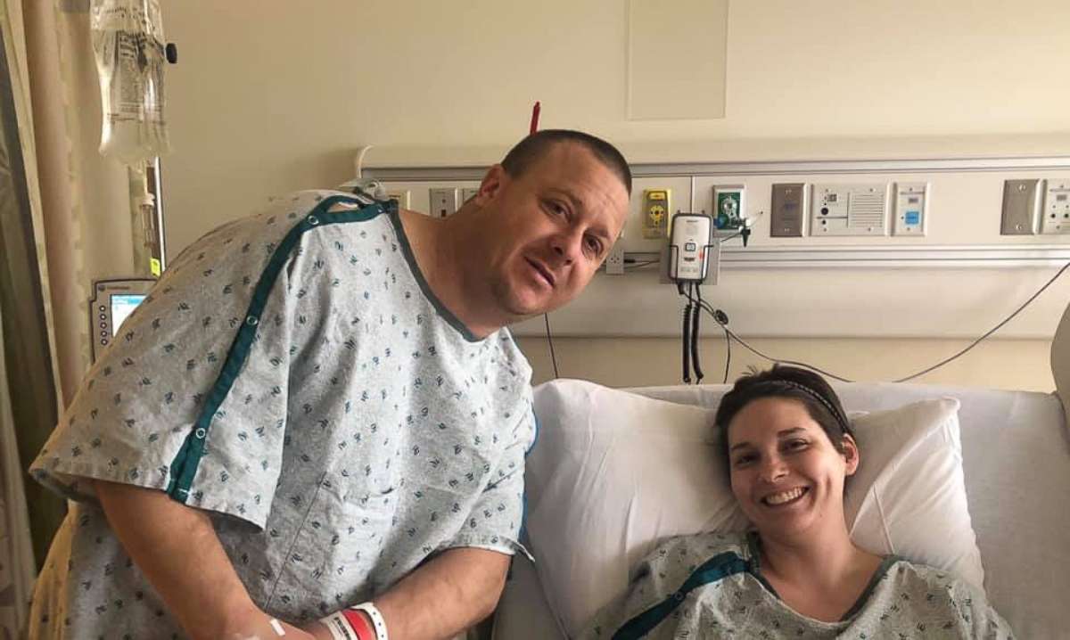 PHOTO: Old Monroe police officer Ryan Armistead, 33, of Missouri, is photographed with Abbie Dunkle, 35, of Highland, Illinois. Dunkle donated her kidney to Armistead on Jan. 22. 
