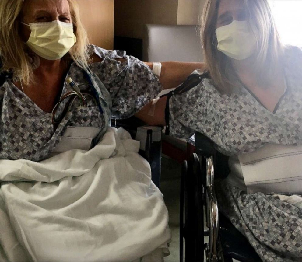 PHOTO: Mylaen Merthe, left, and Debby Neal-Strickland, right, pictured after the transplant surgery.