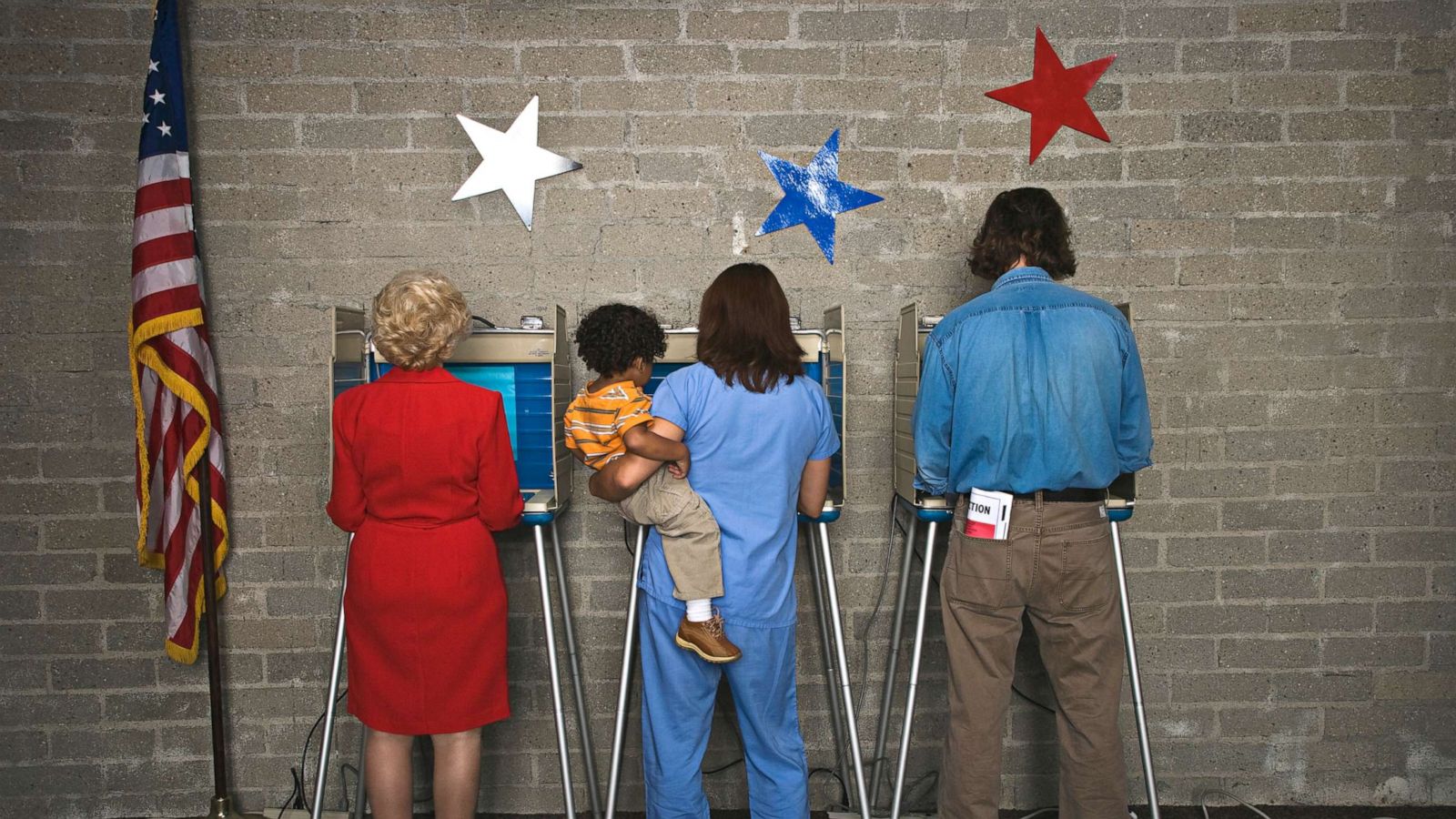 PHOTO: People vote in an election stock photo.