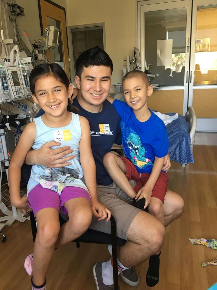 Ryan Jacoby is seen in an undated photo with his sister Mikayla, 7 and borther Matthew, 22 at Children's Hospital Los Angeles.