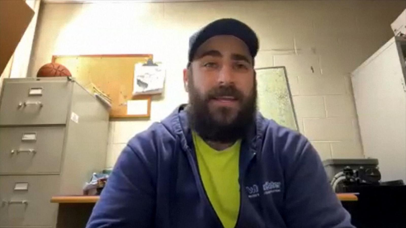 PHOTO: Kyle Kilroy works at a waste management company and shares TikTok videos of himself singing at work as the "sewer singer."