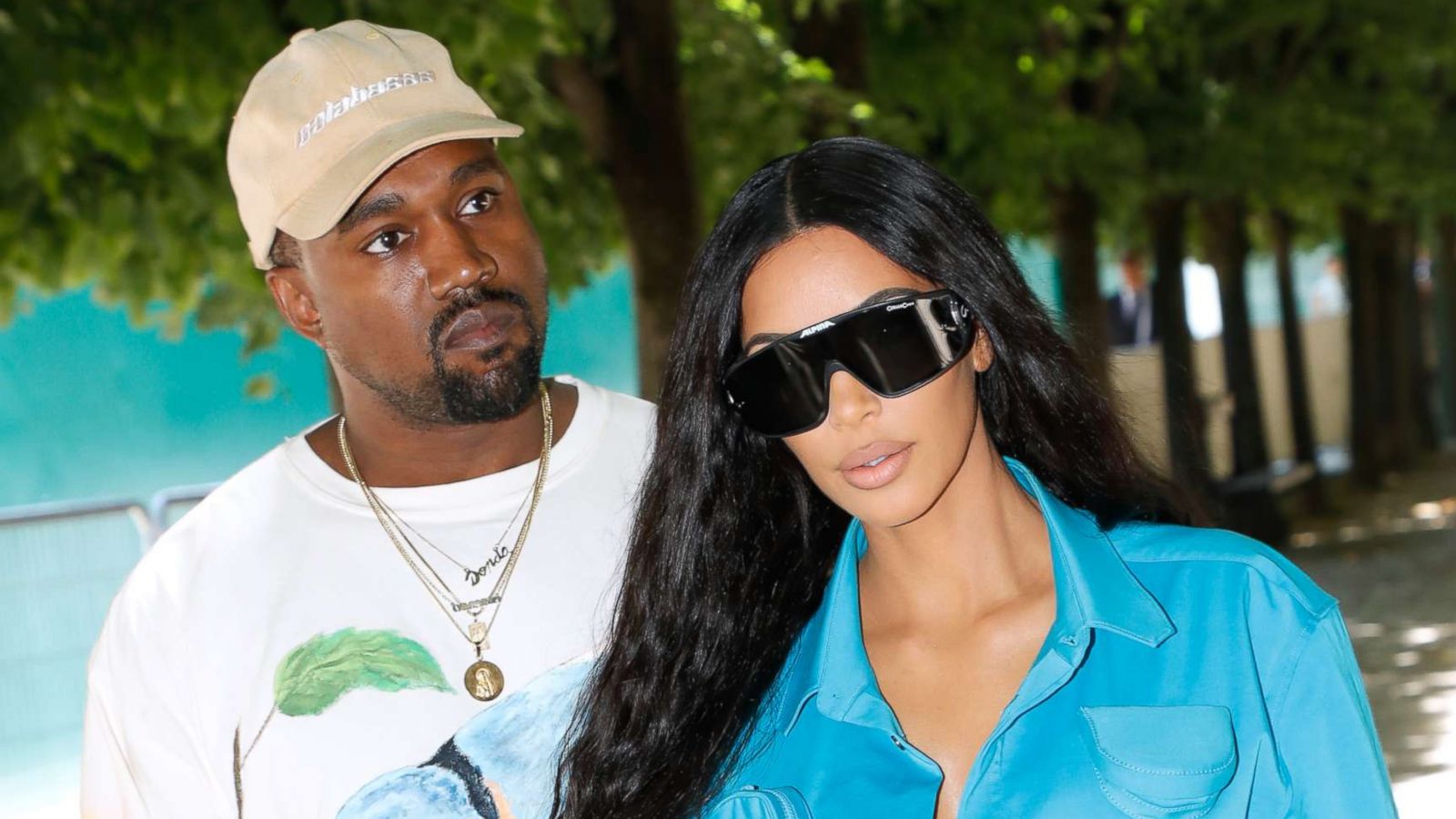 PHOTO: Kanye West and Kim Kardashian attend the Louis Vuitton Menswear Spring/Summer 2019 show as part of Paris Fashion Week, June 21, 2018, in Paris.