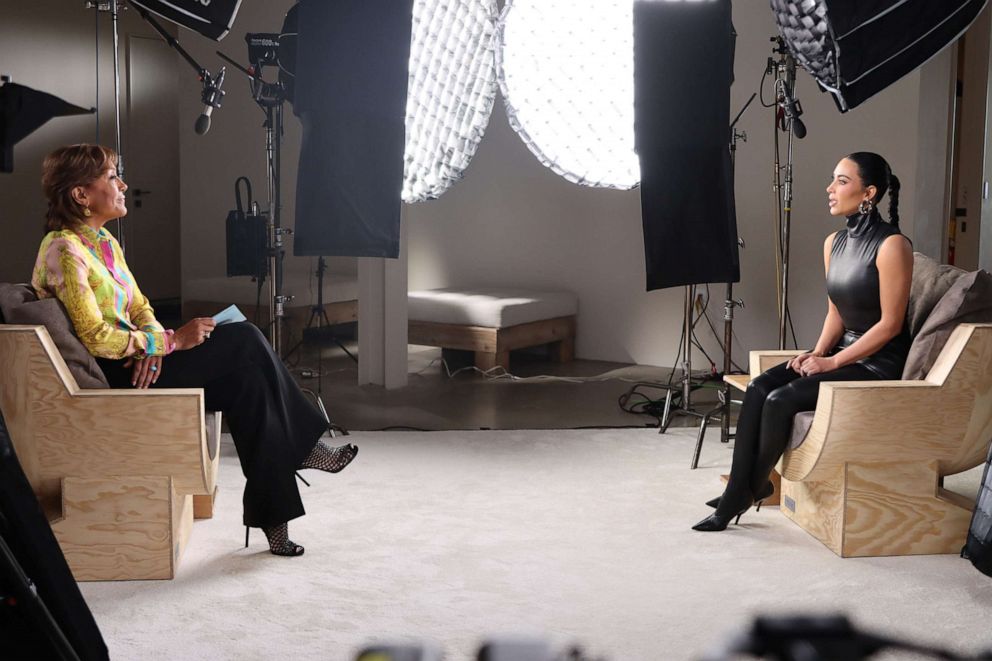 PHOTO: A behind-the-scenes photo of Robin Roberts and Kim Kardashian filming "The Kardashians," an ABC News primetime special.