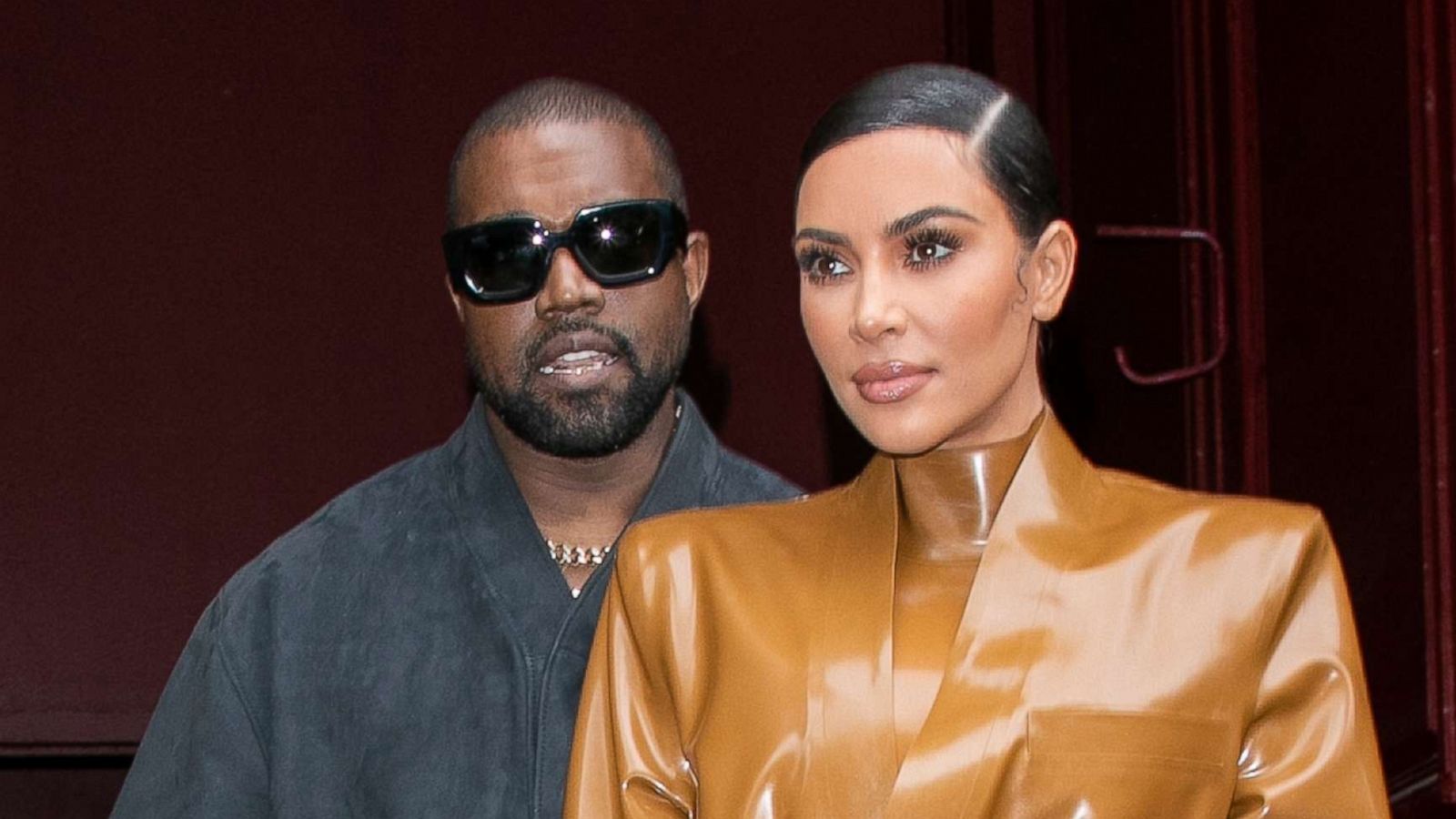 PHOTO: Kim Kardashian West and husband Kanye West leave an event during Paris Fashion Week on March 1, 2020, in Paris.