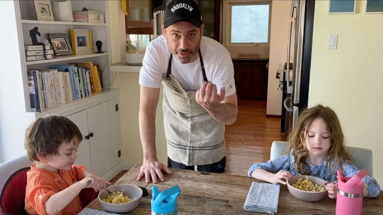 PHOTO: Jimmy Kimmel posted a video sharing a recipe he's been making for his kids, April 15, 2020.