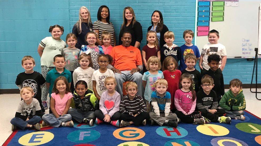 PHOTO: Mr. James Anthony, a custodian at Hickerson Elementary School in Tennessee, was moved to tears after the kindergartners sang "Happy Birthday" to him in sign language.