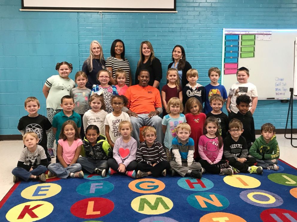 PHOTO: Mr. James Anthony, a custodian at Hickerson Elementary School in Tennessee, was moved to tears after the kindergartners sang "Happy Birthday" to him in sign language.