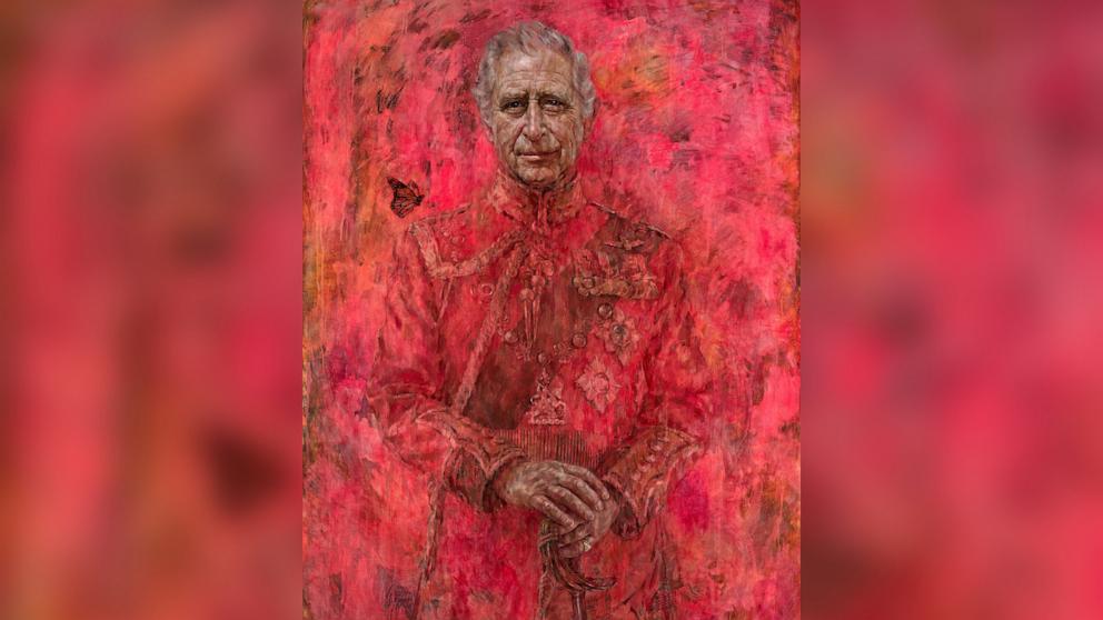 Artist behind King Charles III's controversial portrait shares why he used  the color red - ABC News