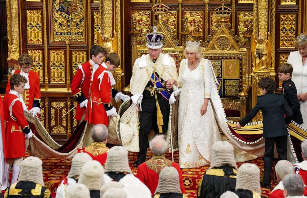 PHOTO:King Charles III and Queen Camilla attend the State Opening of Parliament in the House of Lords Chamber, in London,Nov. 7, 2023.